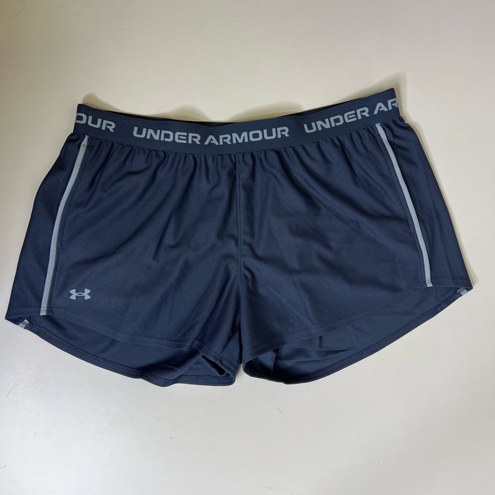 Under Armour Women's UA Tech™ Play Up Shorts Navy Blue - Size Large - Picture 4 of 12